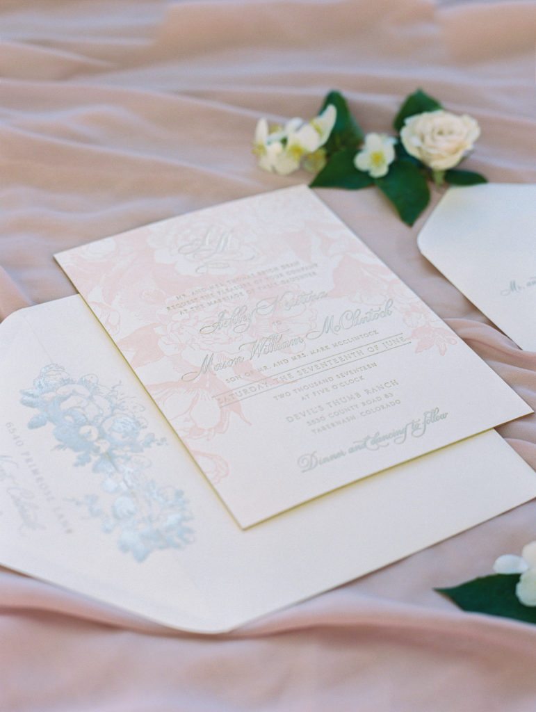 letterpress wedding invitation