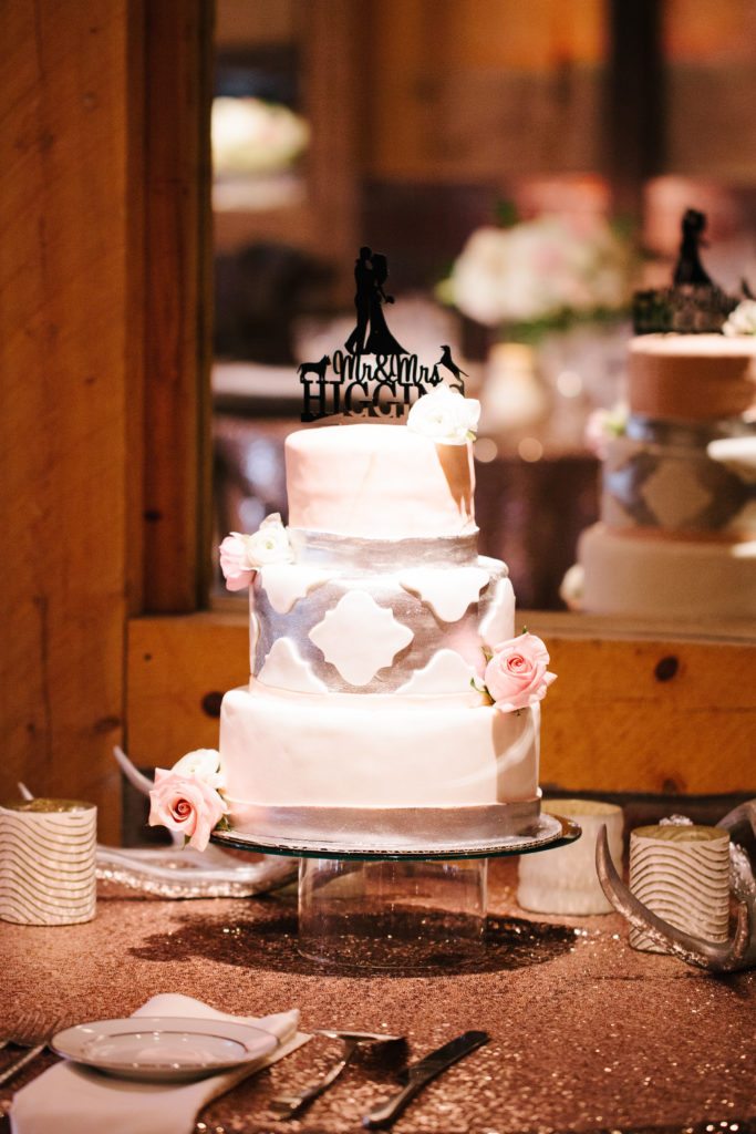 metallic wedding cake 