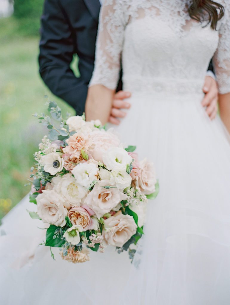 white, ivory and blush bouquet