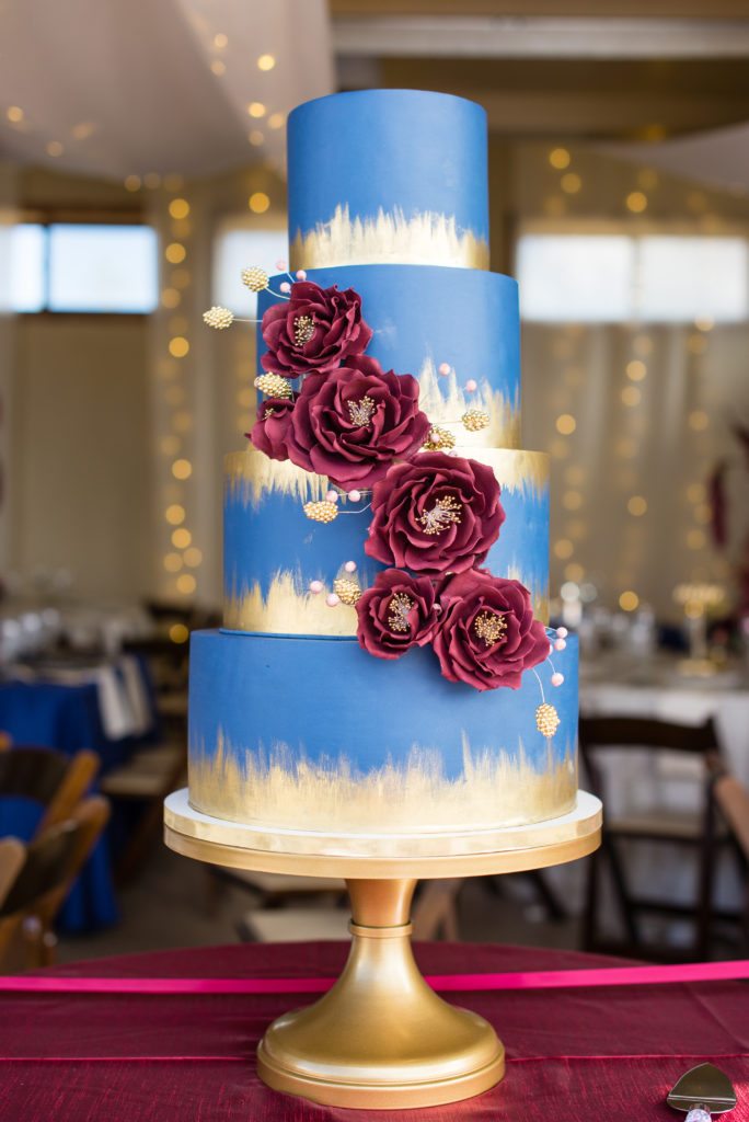navy wedding cake