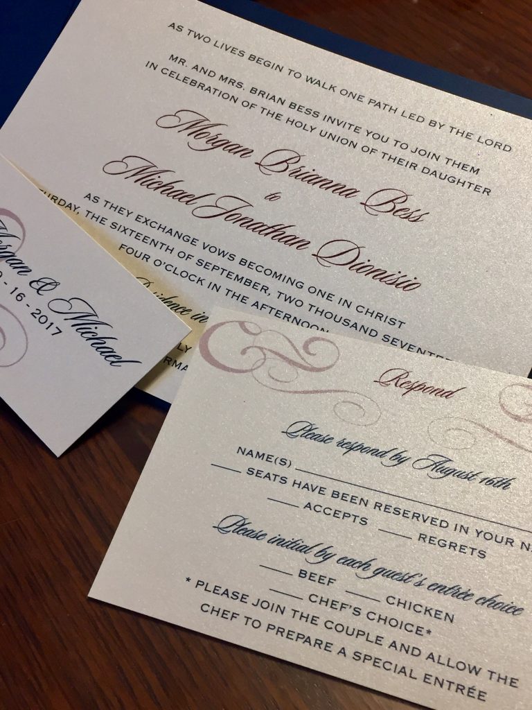 Invitation suite created by Cloud 9 Weddings and Papers