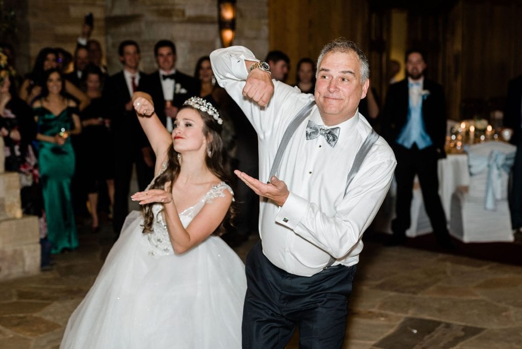 Father and daughter choreographed dance.