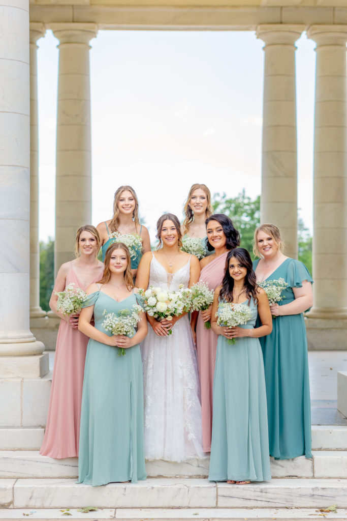 multi colored bridesmaid dress cheeseman park